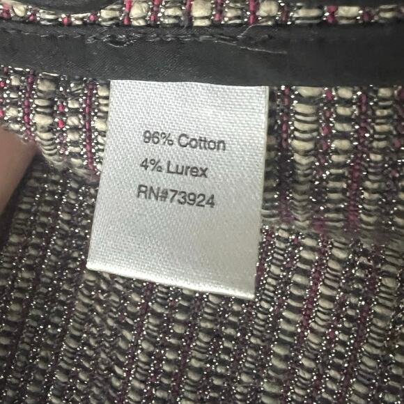 Ming Wang Burgundy Metallic Open Front Jacket XL Short Sleeve Timeless Luxury - Picture 7 of 7